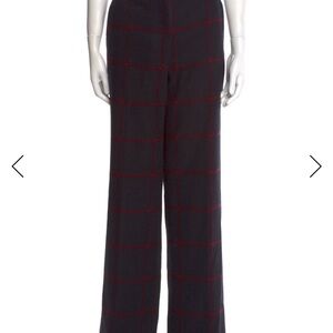 Self-Portrait Black and Red Checkered Wide Leg Pants
